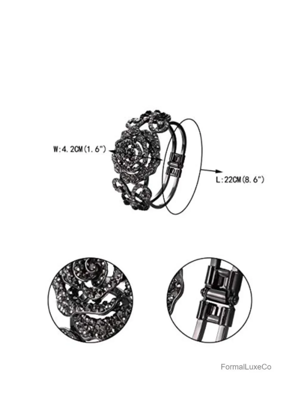 Crystal Flower Butterfly Bangle Bracelet Women Prom Party Jewelry